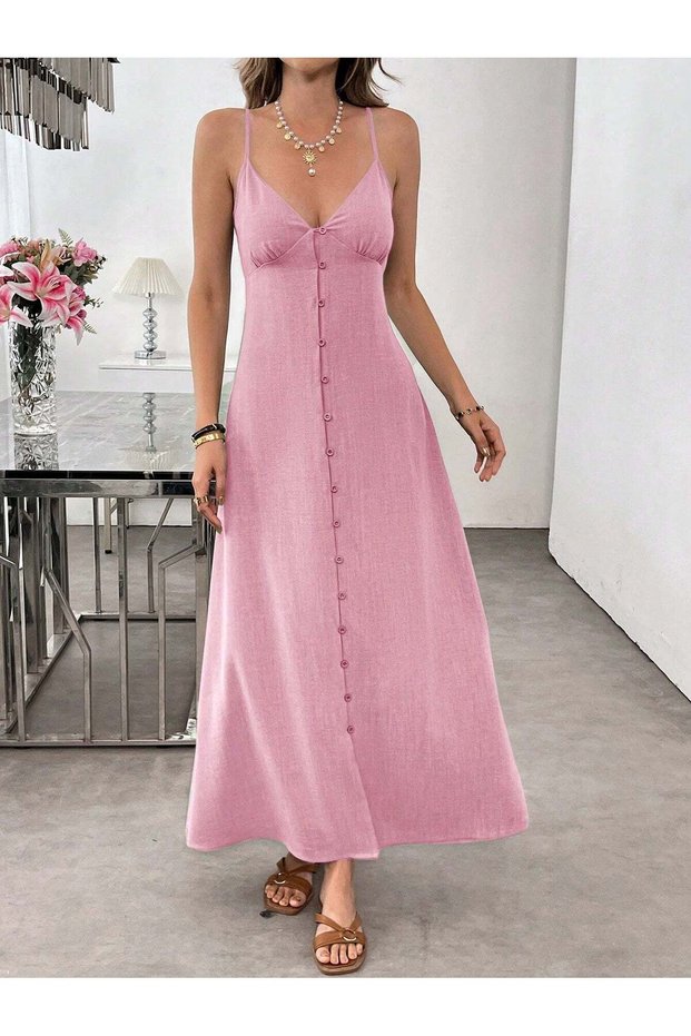 Rochie maxi, roz