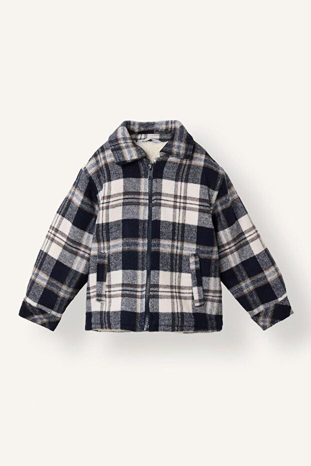 Zippered Checkered Flannel Shirt for Baby Boy (26 Wn)