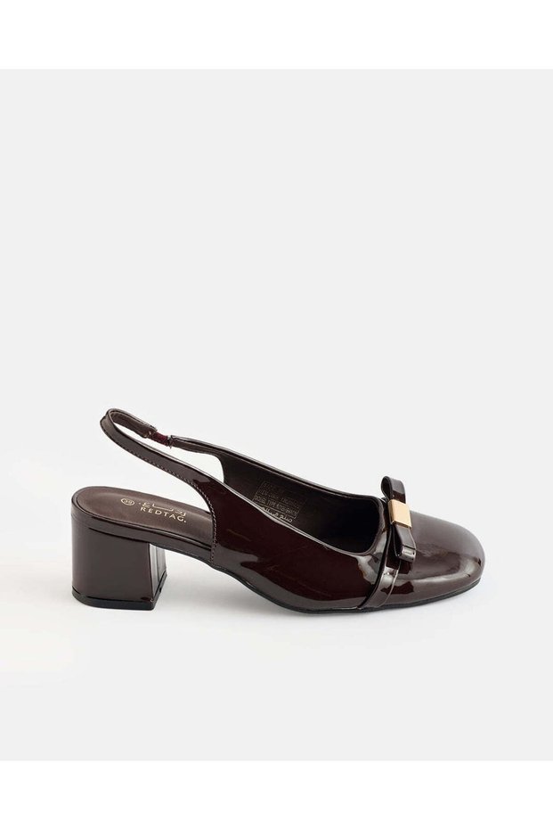 Women Brown Bow Detail Slingback Shoes