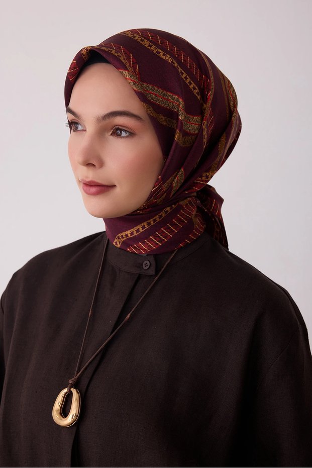 Mixed Pattern Twill Silk Scarf 4424D