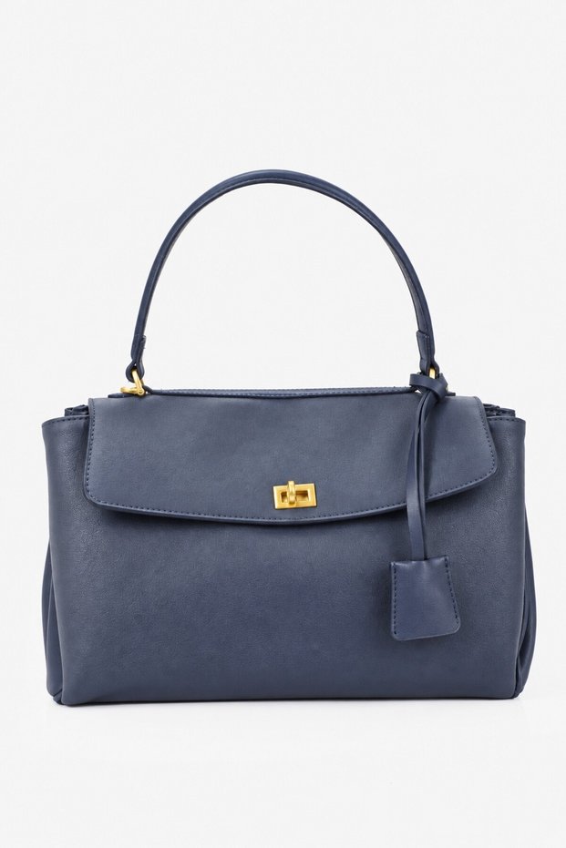 Nessa Faux Leather Shoulder Bag with Lock Detail