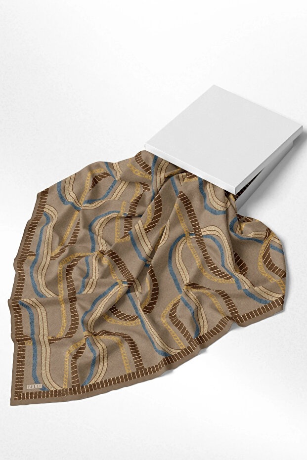 Mixed Pattern Twill Silk Scarf 4424D