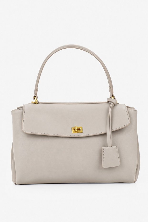 Nessa Faux Leather Shoulder Bag with Lock Detail