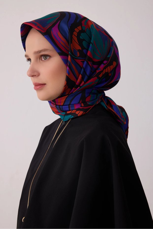 وشاح حرير تويل 100% بنمط مختلط 4417D
