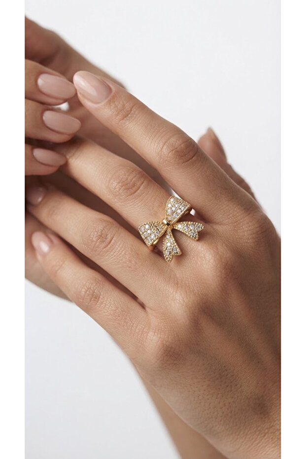 Zircon Stone Bow Ring