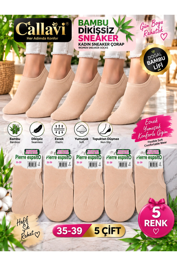 Sneaker Socks Invisible Ankle Socks (5 Pairs)