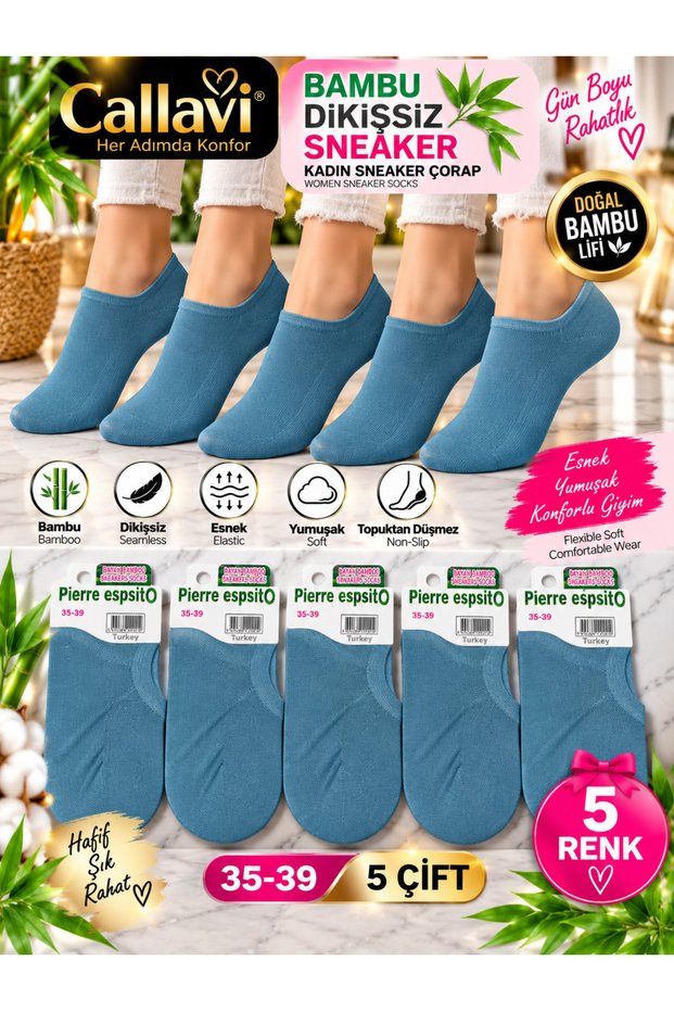 Sneaker Socks Invisible Ankle Socks (5 Pairs)