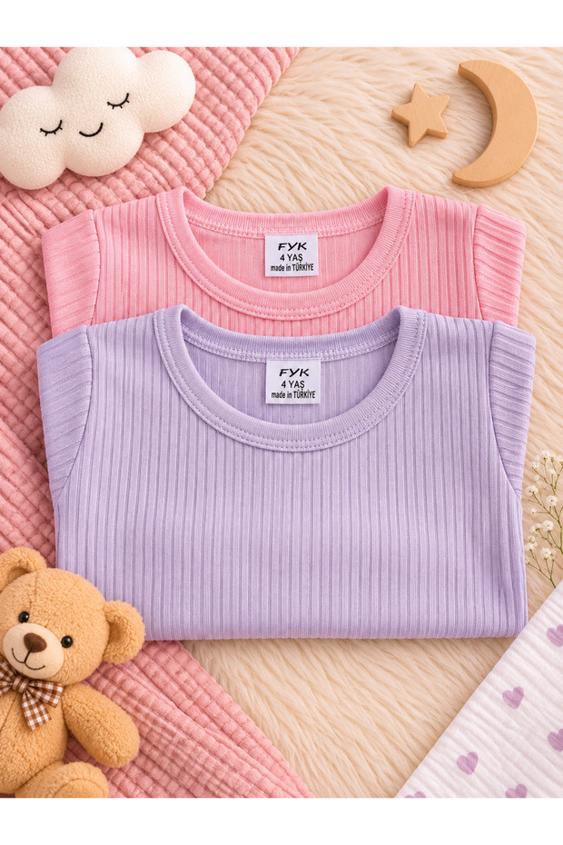 Long-Sleeved Snap-Fasten Bodysuit, 2-Pack, Stretchy Fabric, Advantage Pack, 3-6 Years Old, Girl/Boy/Unisex