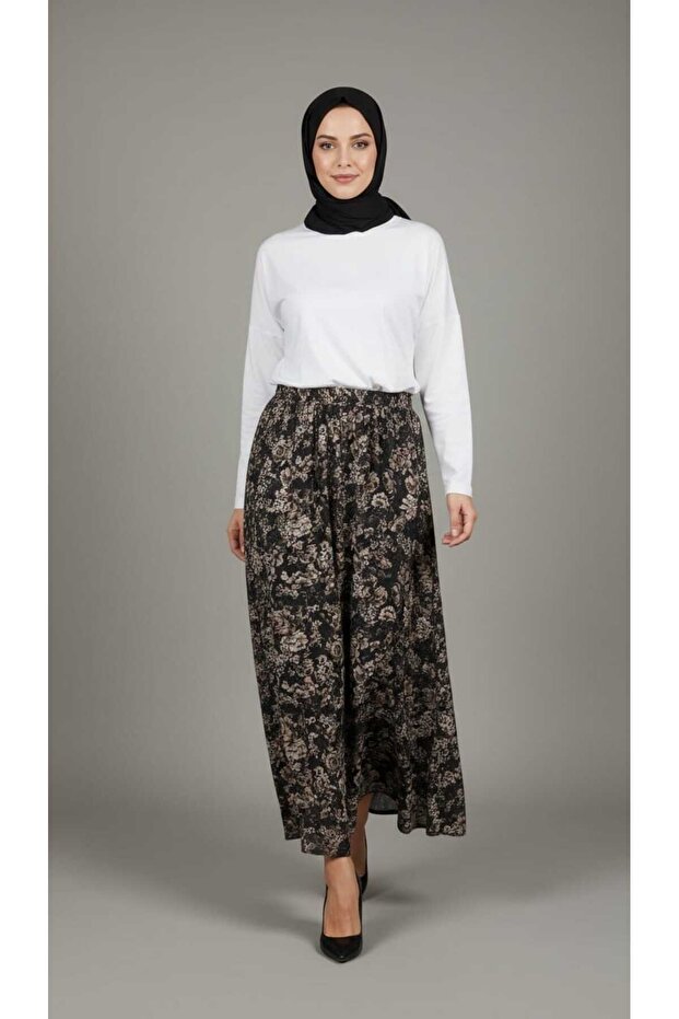 Women's Middle-Aged and Older Women's Patterned Thick Personality Fish Skirt with Elastic Waist