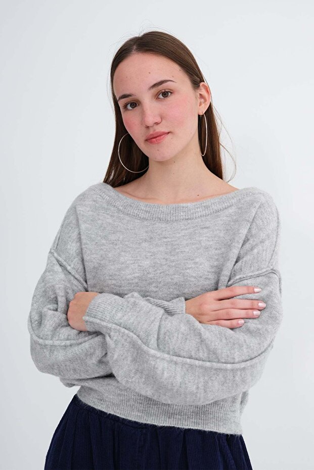 Boat Neck Knitwear Sweater K3466