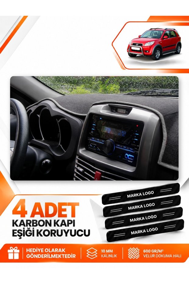 Daihatsu Terios (2006-2011) Compatible Front Torpedo Protection Cover Carpet Protector - Black-Grey - Dh001