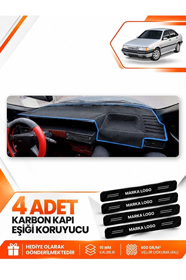 Fiat Tempra (1992-1997) Analog Console Compatible Front Torpedo Protection Cover - Black-Blue - Fi020