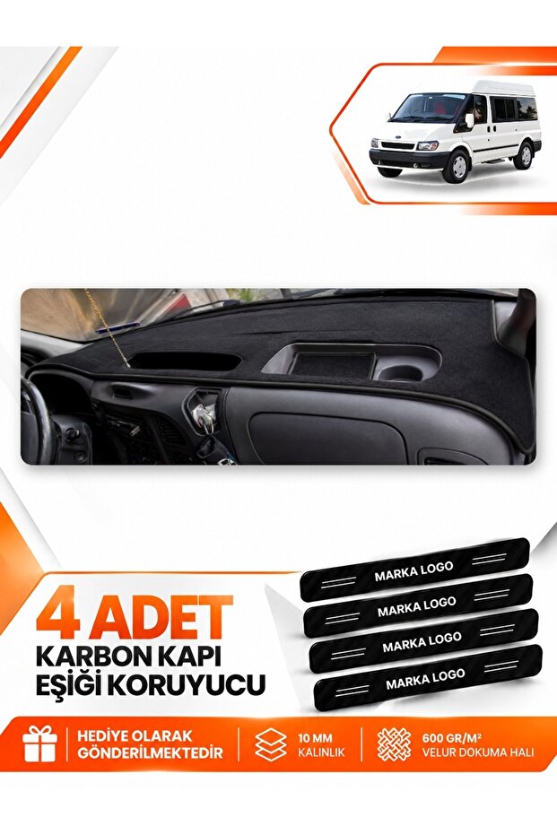 Ford Transit (2001-2006) Compatible Torpedo Protection Protective Case Carpet Cover Chest - Black - Fo028