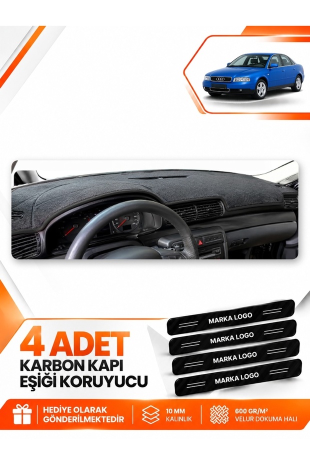 Audi A4 (1994-2001) Compatible Torpedo Protection Protective Case Carpet Cover Chest Panel - Black - Au006