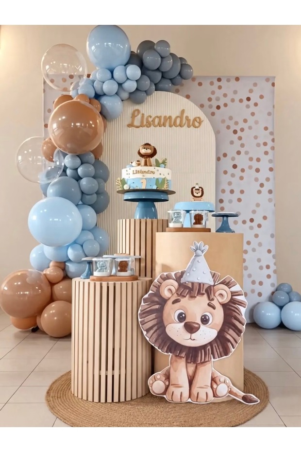 Storm Mavi Baby Blue Desert Sand Baby Celebration Balloon Chain Set 100 Pcs