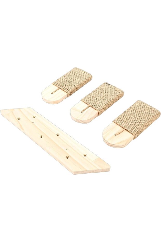 Cat Climbing Shelf Wooden Three Step Cat Stairway for Feline Exploration Wood Space Saving Design
