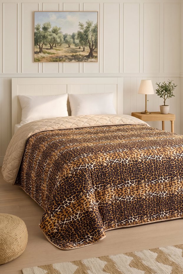 Double-Sided Quilted Pique & Bedspread | Double Cotton Blanket | Four Seasons Use