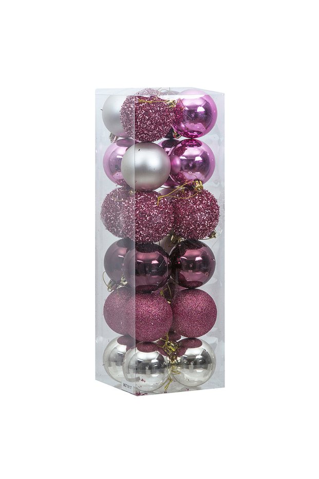 Snow Angels 6 cm 24-Piece Christmas Ball Pink