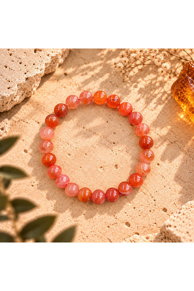 Yemen Agate 8mm Aa+ Quality Genuine Natural Stone Sphere Cut Bracelet