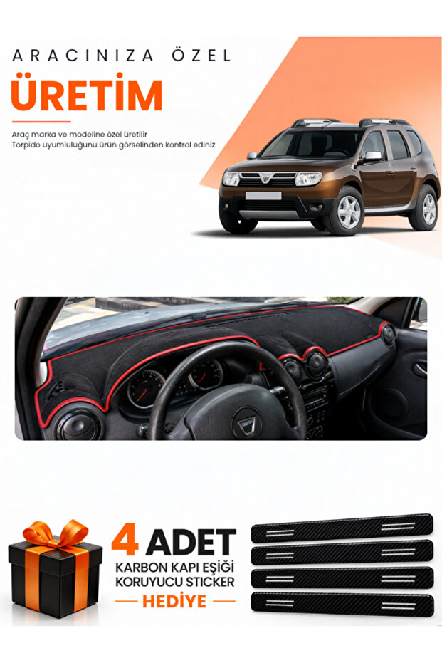 Daci̇a Duster 1St Generation Without Makeup (2009-2013) Compatible Torpedo Protection Cover Auto Cover - S.Krmz - Da003