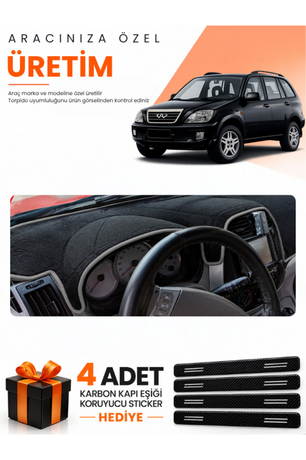 Chery Tiggo 5 (2013-2015) Compatible Torpedo Protection Cover Auto Cover - Black-Grey - Cy001