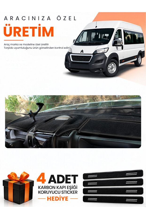 Peugeot Boxer (2017-2021) Compatible Dashboard Protection Cover Auto Cover - Black - Pe026