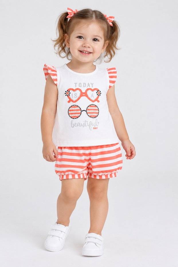 2-Piece Baby Set with Striped Shorts