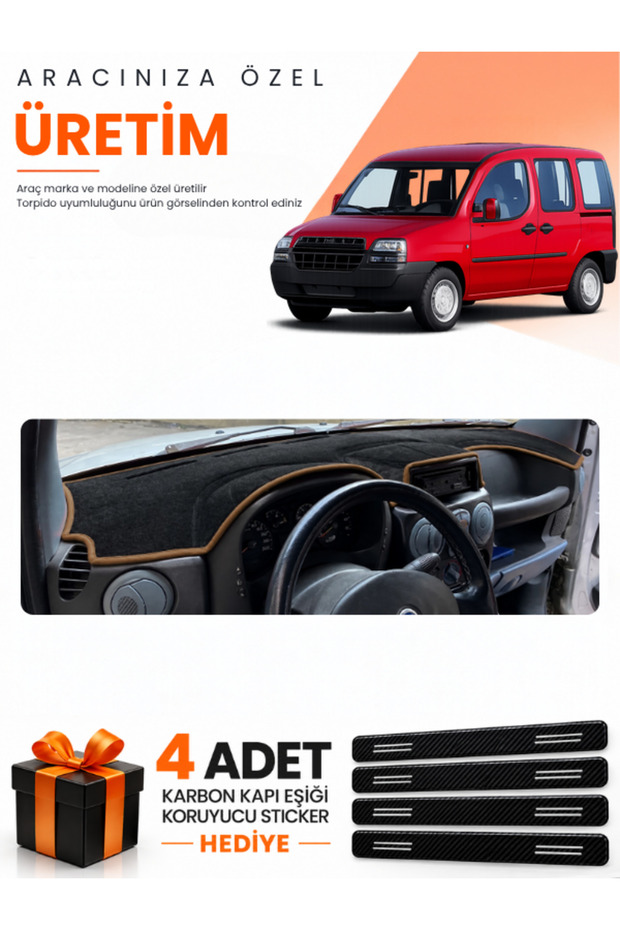 Fiat Doblo (2000-2008) Airbag-Free Screen Compatible Torpedo Protection Cover Auto Cover - S.Khv - Fi005