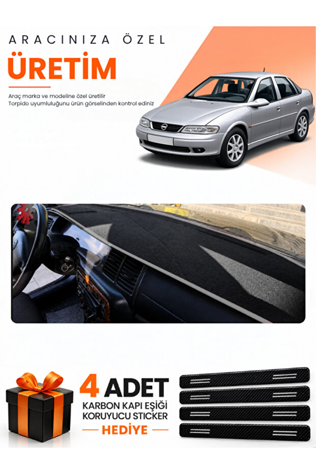 Opel Vectra B (1995-2001) Compatible Dashboard Protection Cover Auto Cover - Black-Grey - Op015