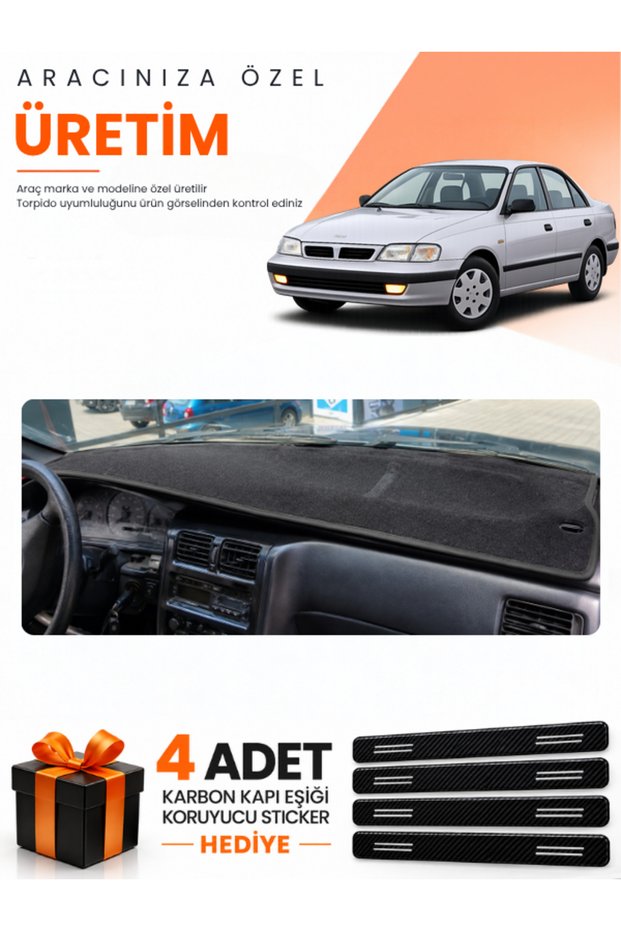 Toyota Carina E T190 Without Airbags (1992-1997) Compatible Torpedo Protection Cover Auto Cover - Black - To009