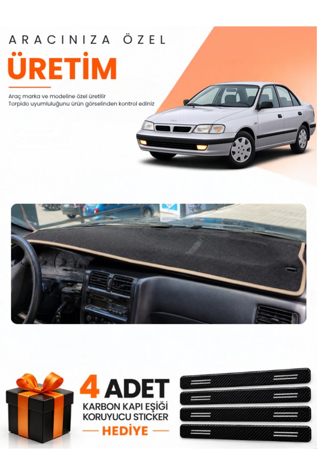 Toyota Carina E T190 Without Airbags (1992-1997) Compatible Torpedo Protection Cover Auto Cover - S.Beige - To009