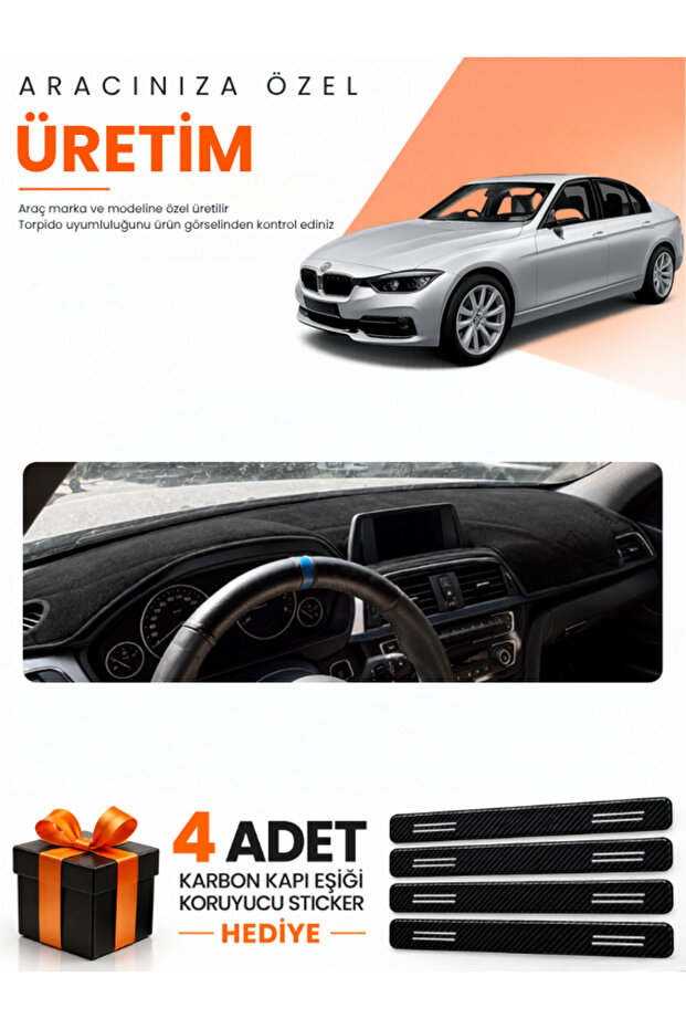 Bmw F30 (2010-2018) Compatible Dashboard Protection Cover Auto Cover - Black - Bm005
