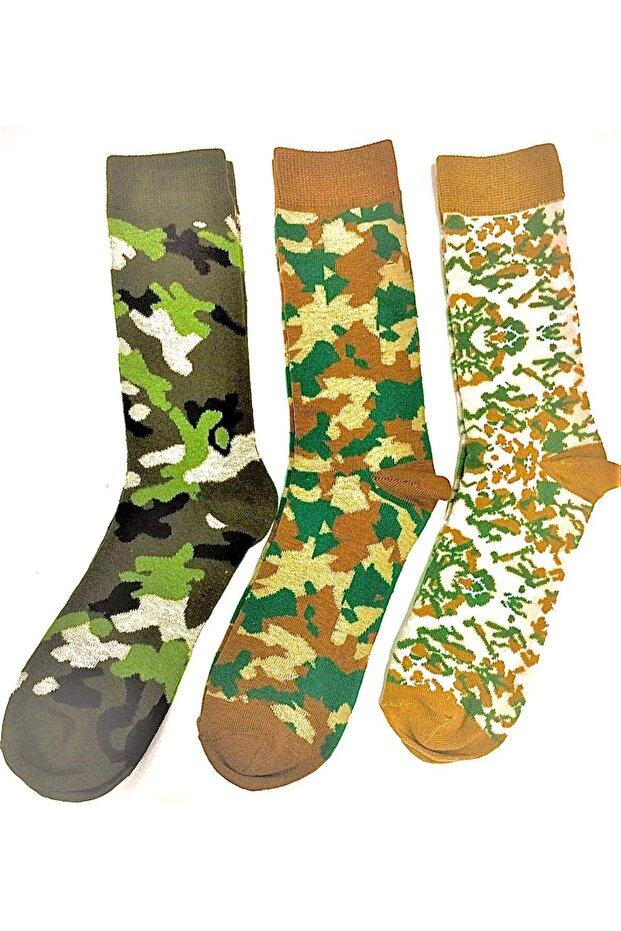 camouflage socks set of 3 designs/pair, long lasting product for daily use, size 43-46