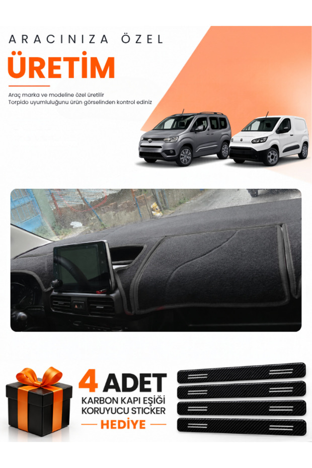 Toyota Proace City (2020-2026) Compatible Dashboard Protection Cover Auto Cover - Black - To021