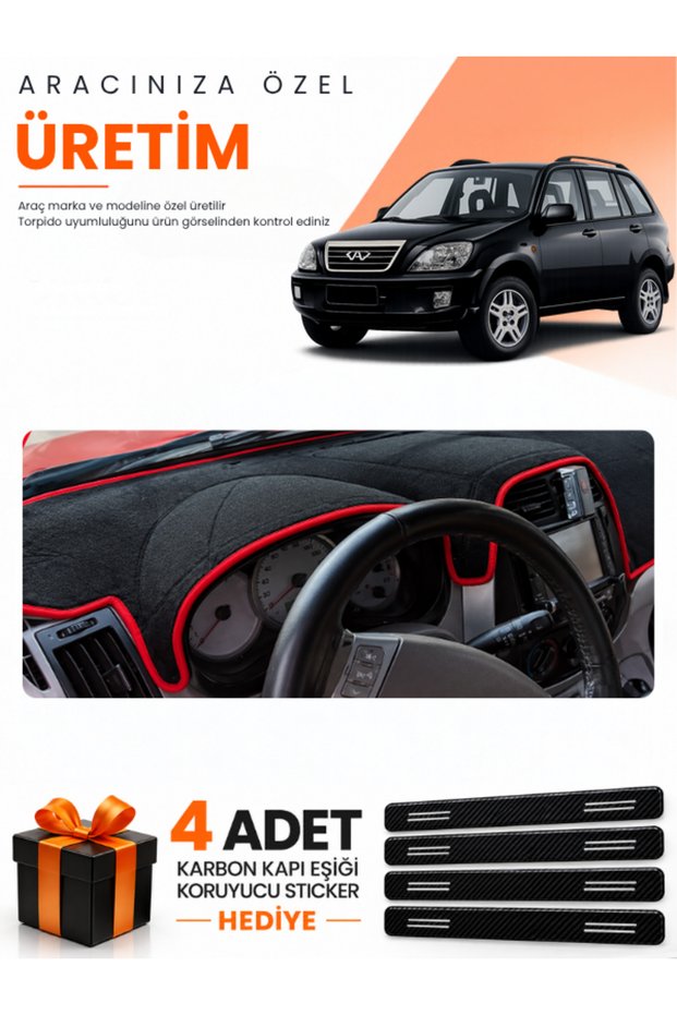 Chery Tiggo 5 (2013-2015) Compatible Torpedo Protection Cover Auto Cover - Black-Red - Cy001