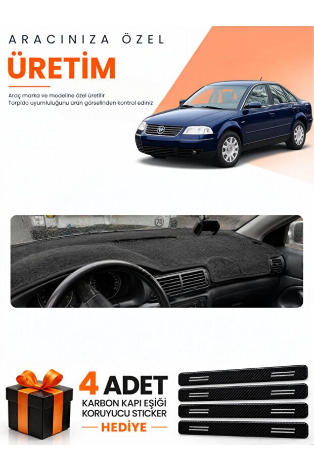 Volkswagen Passat B5.5 (2000-2005) Compatible Dashboard Protection Cover Auto Cover - Black - Vw015
