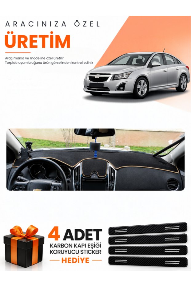 Chevrolet Cruze J300 Makeovered (2012-2016) Compatible Dashboard Protection Cover Auto Cover - S.Beige - Ch005