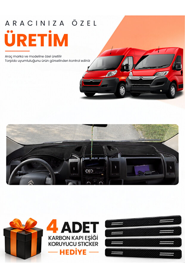 Citroen Jumper (2006-2024) Compatible Dashboard Protection Cover Auto Cover - Black - Ci006