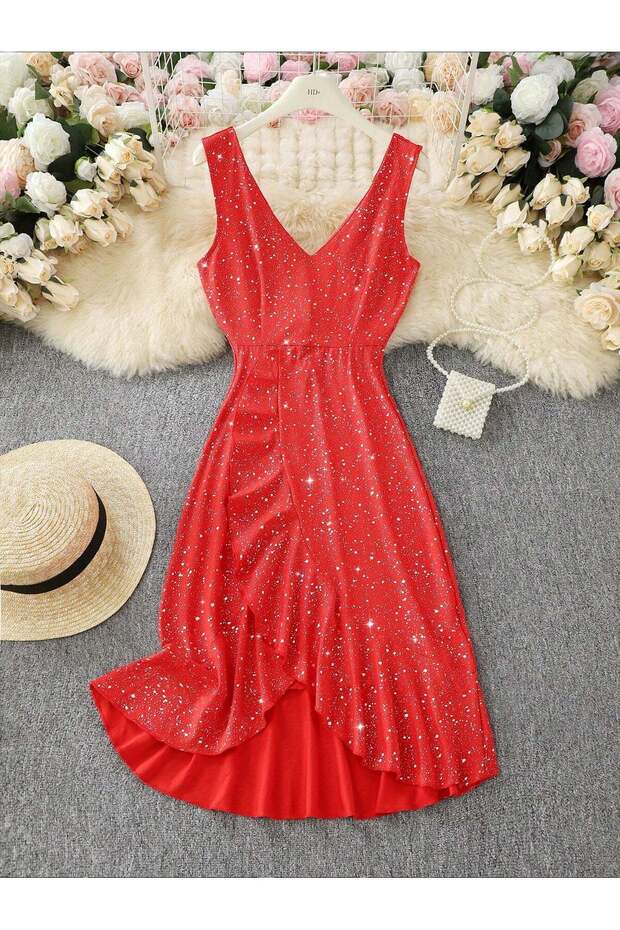 Rochie midi, roșu