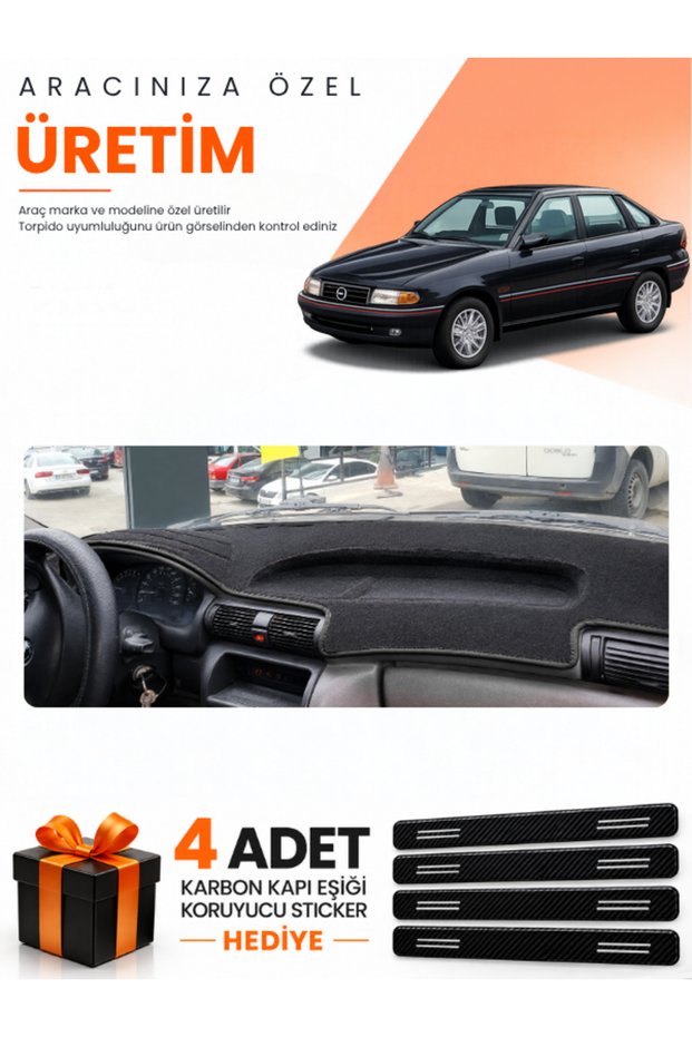 Opel Astra F Airbagsiz (1991-1997) Compatible Dashboard Protection Cover Auto Cover - Black - Op011