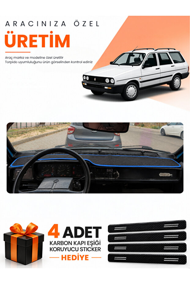 Renault 12 Toros Without Cover (1969-2000) Compatible Torpedo Protection Cover Auto Cover - Black-Blue - Re002
