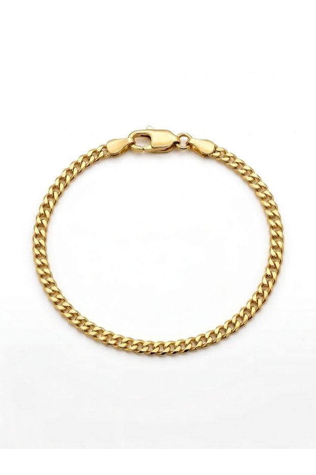 Gold Color Thick Chain Bracelet for Women Men Unisex Stylish Flashy Modern Steel Bracelet