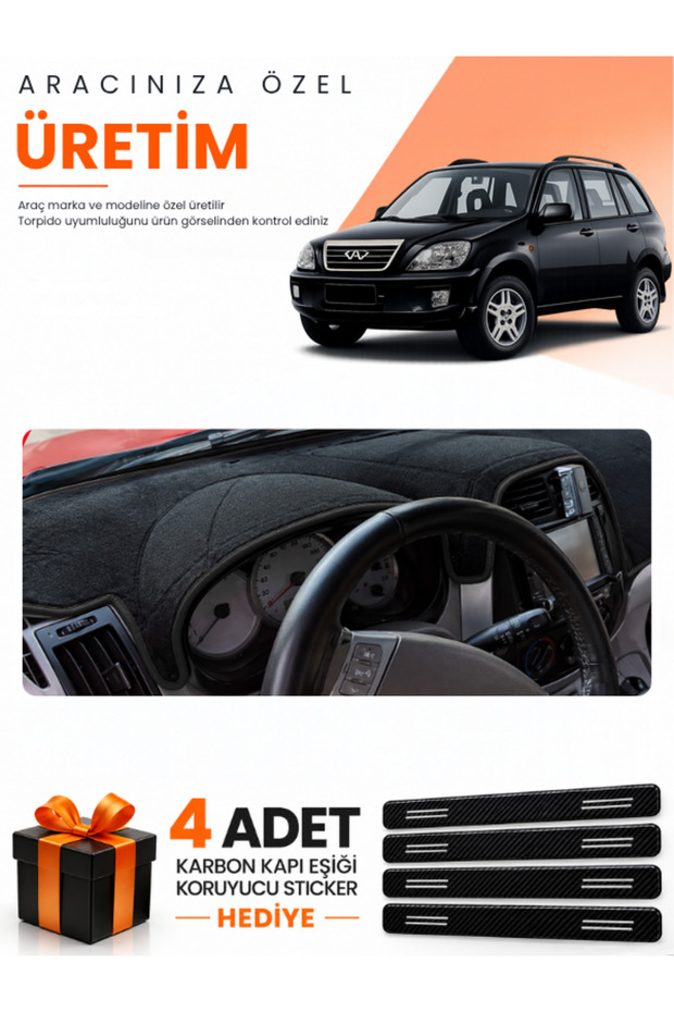 Chery Tiggo 5 (2013-2015) Compatible Dashboard Protection Cover Auto Cover - Black - Cy001
