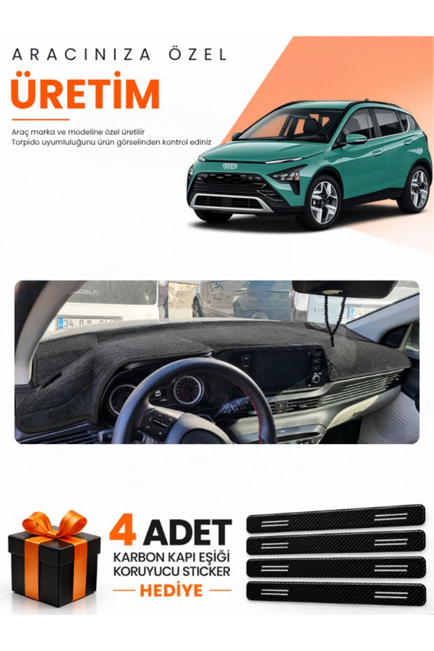 Hyundai Bayon (2021-2026) Compatible Glove Box Protection Cover Auto Cover - Black - Hu012