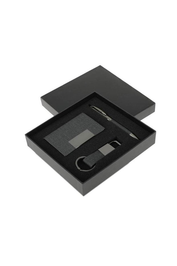 Silvan - Gift Set (Card Holder, Key Chain and Pen) - Black