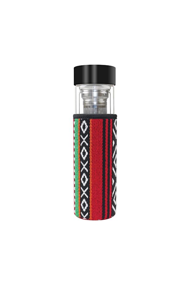 Double Wall Glass Bottles with Sadu Sleeve 500ml