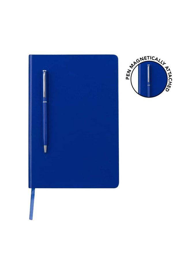Campina - A5 Hard Cover Notebook with Metal Pen - Blue