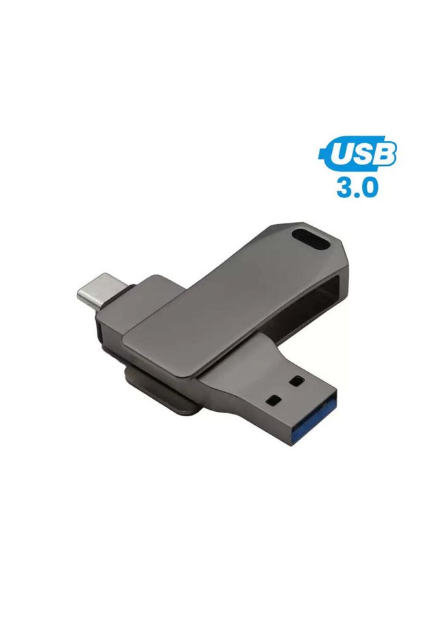 Swivel OTG USB in Gun Metal 64Gb V. 3.0 Type C