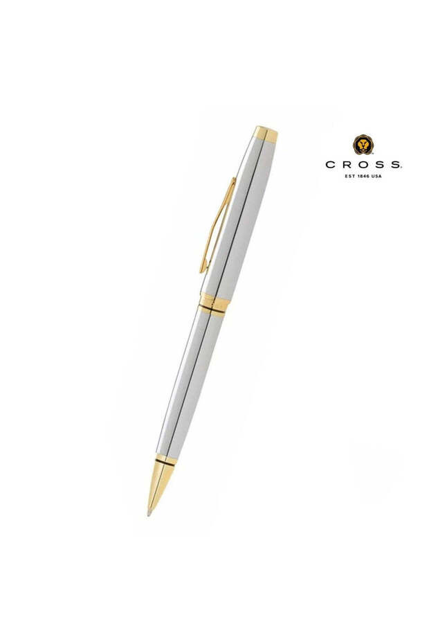 Coventry Polished Chrome with Gold Tone Appointments Ballpoint Pen (Blue Ink), Silver