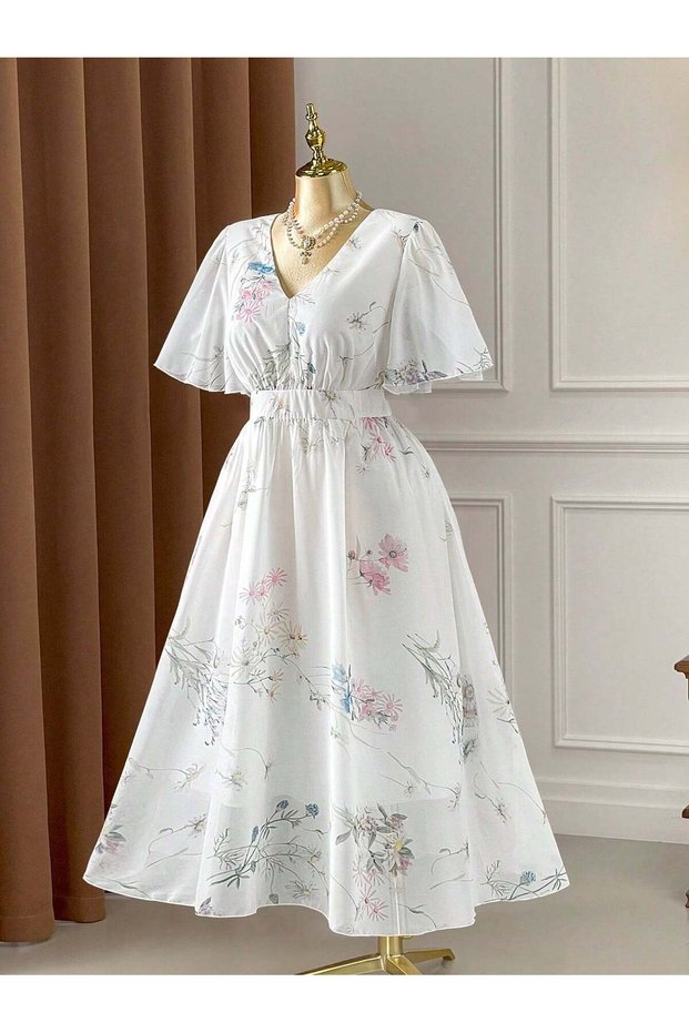 Rochie midi, alb
